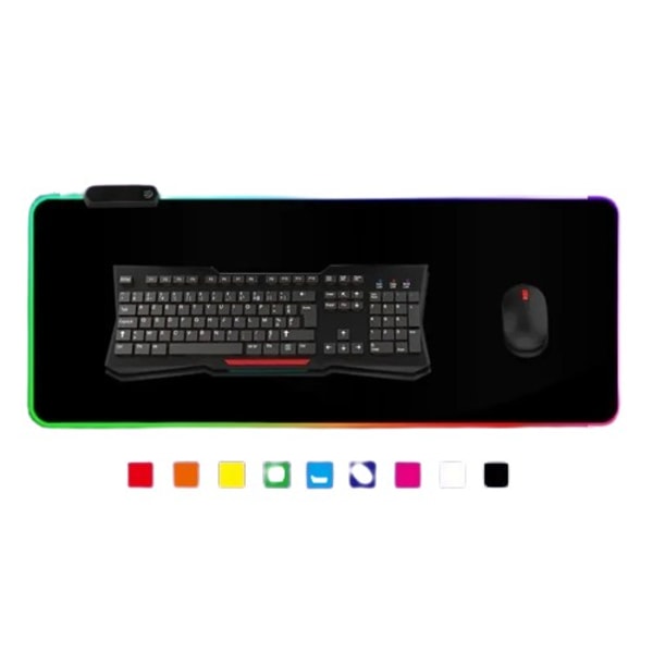 RGB Luminous Pure Black Hiirimatto Paksutettu Hiiri Pad Suuri pöytä Pad