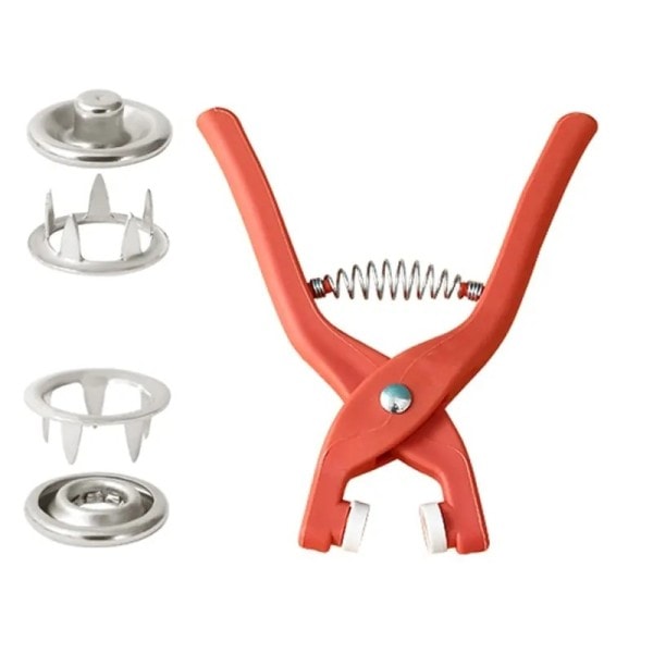 50 set 9,5 mm fem käkar spänne tång set verktyg gör-det-själv pyssel sömnad ihåligt solid metall snäpp knappar kläder installation tillbehör