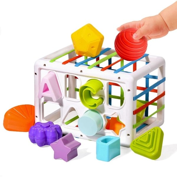 Montessori lelut 1 vuodeksi vauvan muoto lajittelu lohko peli moottori taito taktiili oppiminen aisti kuutio opetuslelut