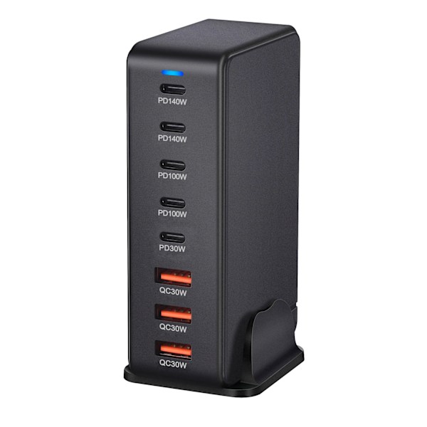 600W Gan Snabb Ladda 3.0 USB Typ C Laddare 8-portar