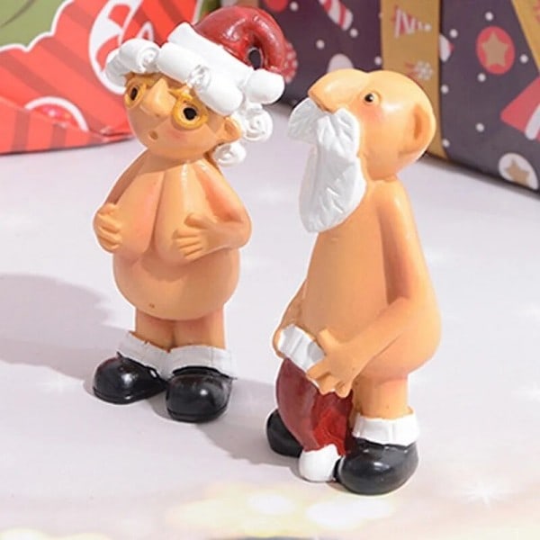 Harts Rolig Naken Jultomt Hänge Jul Hane Kvinna Tomten Jul Träd Dekor