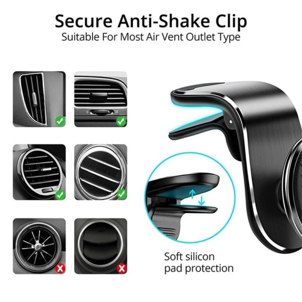 Magnetisk Bil Telefon Holder Stativ Luft Vent Magnet Bil Mount