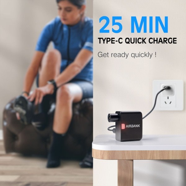 Mini kannettava polkupyörä pumppu ladattava ilma täyttö 100PSI 5V C-tyypin pyörä lisävarusteet