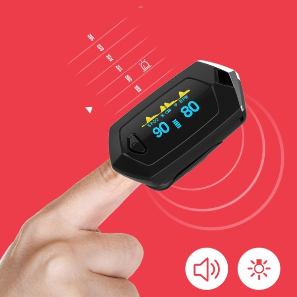 Medicinsk Genopladeligt Digital Fingerspids Puls Oximeter Blod Oxygen Saturation Meter
