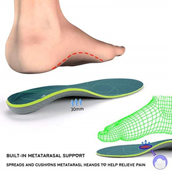Platt Fötter Mall Båg Stöd Ortopediska Innersulor,MKvinnor Plantar Faciitis Häl Smärta Ortotics Innersulor Sneakers Sko Inlägg