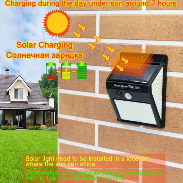 PIR Bevægelse Sensor Sollys kontrol Solar Energi Gade lampe Gard Sti Hjem Have Solar Strøm Induktion Væg Lys