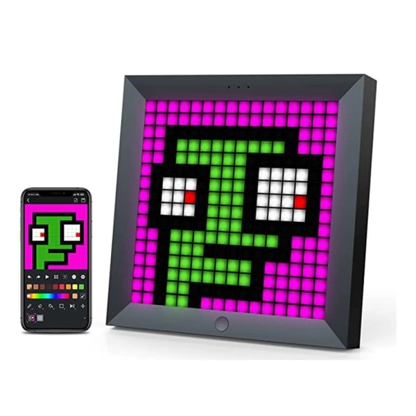 Digital foto ram alarm klocka med pixel konst programmerbar LED display, neon ljus skylt