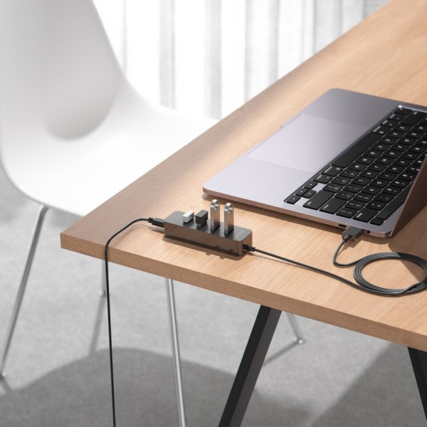 USB 3.0 HUB 5Gbps Hög Speed 4 Portar USB Splitter med Typ C Laddning Port USB Extension Hub