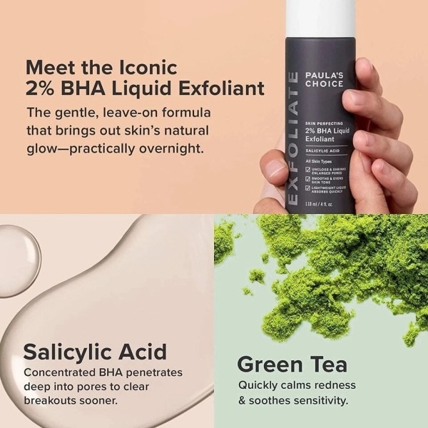 HUD PERFEKTERENDE 2 % BHA Væske Salicylsyre Exfoliant Ansigtsbehandling Eksfoliering til Hormehoveder Forstørrede porer rynker