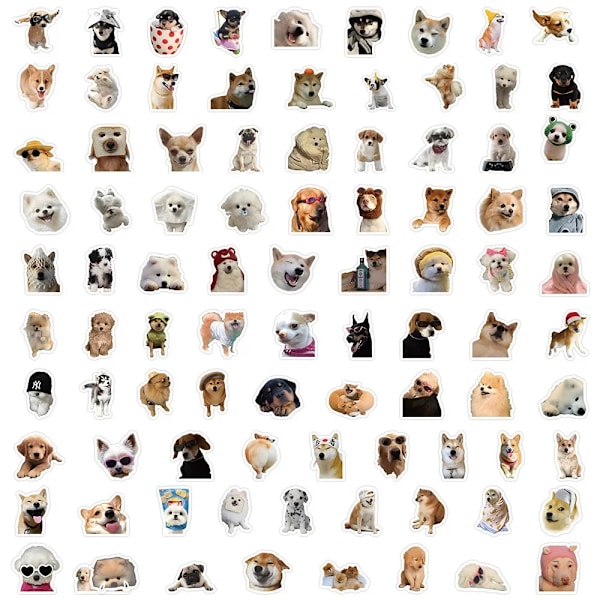 100 stykker Sjove Hund Klistermærker Tegnefilm Søde Decals Legetøj