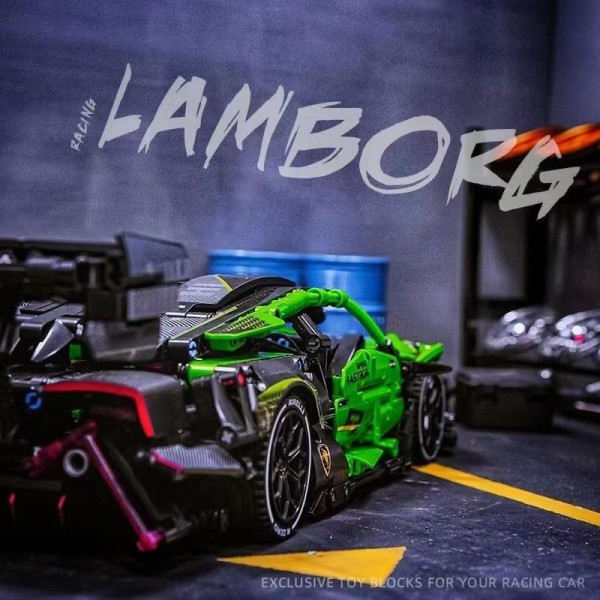 Tekninen Vihreä Supernopeus Lamborghinis Urheilu Auto Malli rakennus palikat Kuuluisa Ajoneuvo Kokoa Tilet lelut
