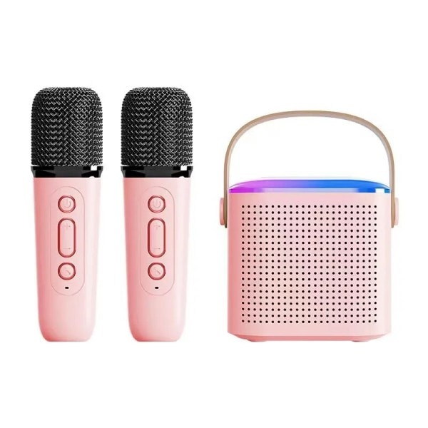 Mikrofon Karaoke Maskin Bærbar Bluetooth 5.3 PA Højttaler System med 1-2 Trådløse mikrofoner
