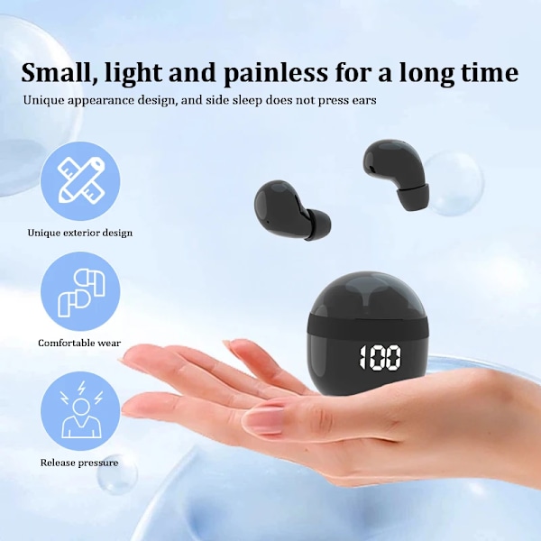 mini hörlurar trådlösa bluetooth hörlurar sleep headset med mikrofon brusreducering tung bas öronsnäckor