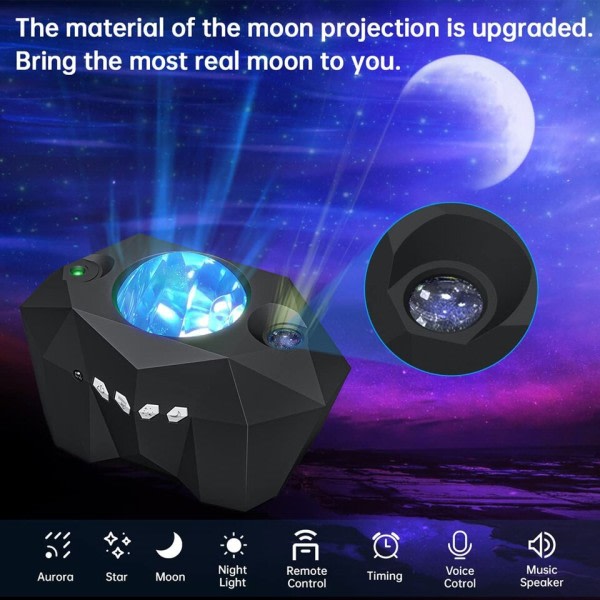Star Lights Aurora Galaxy Moon Projector with Remote Control Sky Night Lamps