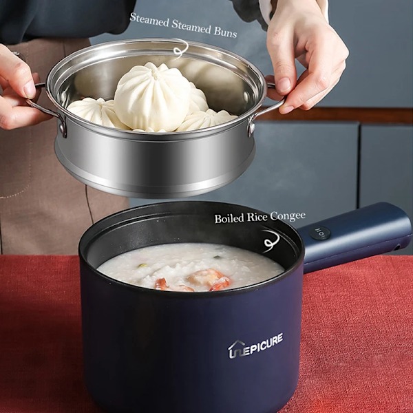 Mini Elektrisk Komfyr Multifunksjons Alt-i-ett Kryte Dobbeltlag Husholdning Nuddel Komfyr Non-Stick