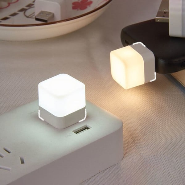 USB liten nattlys LED øyebeskyttelse firkantet leselys