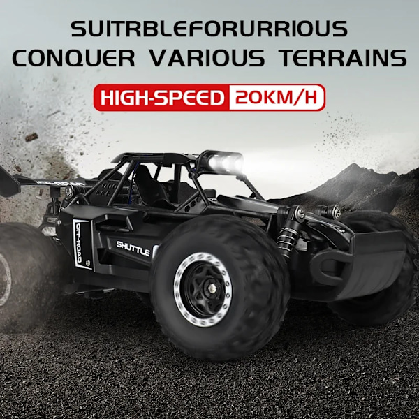 RC Bil 1:16 2,4Gh Modell Med LED Lys 2WD Offroad Fjernkontroll Kontroll