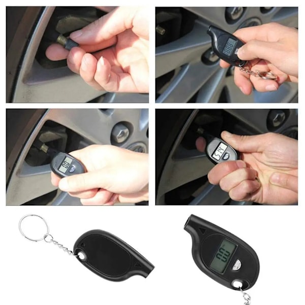 Mini avainnippu tyyli rengas mittari digitaalinen LCD näyttö 2-150 PSI auto rengas ilma paine testeri mittari autoon auto moottoripyörän työkalu