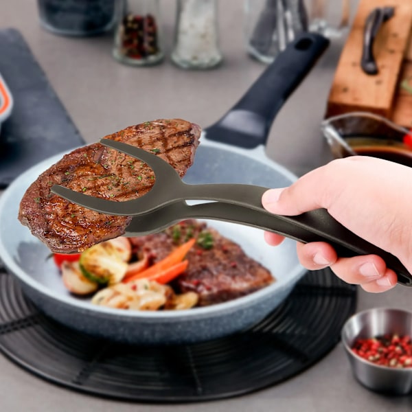 2 I 1 Nylon Grip Flip Tang Æg Spatula Tang Bøf Spatula Tang Clamp Pandecake Stegt Drenner Køkken Tilbehør