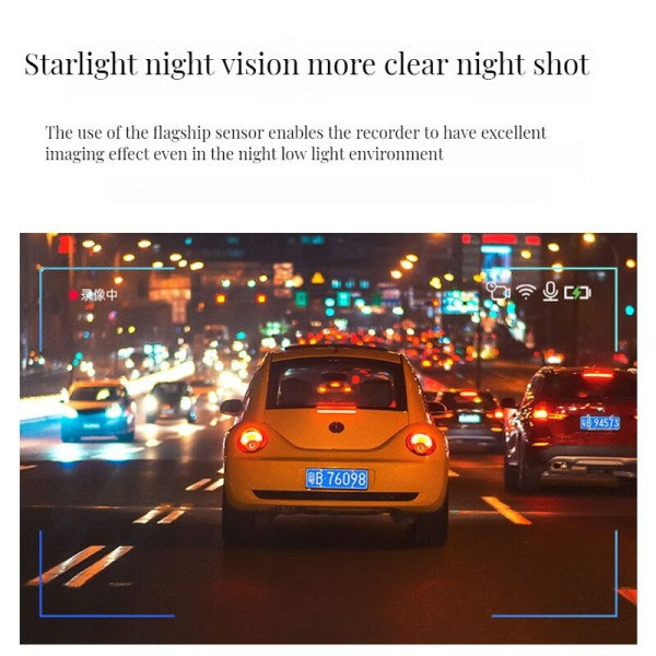 HD WiFi Dash Cam til bil DVR Kamera Video Optager Auto Nat Vision WDR Voice Control Trådløs