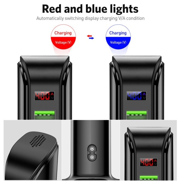 5 Multi Port USB Laddare Hub För Mobil Telefon EU  Plug LED Display USB Laddning Desktop Station Dock laddare