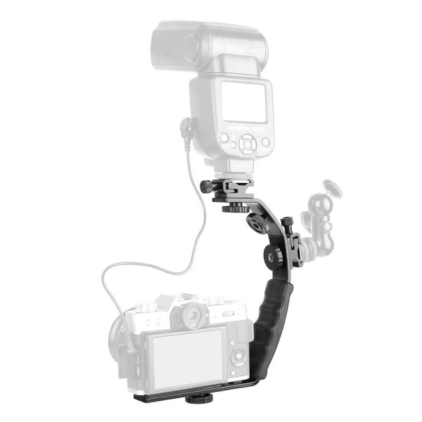 Kamera L Kiinnike Kiinnike Video Grip L-Kiinnike Kaksois Flash Kylmä Kenkä Kiinnike 1/4 tuumainen jalusta ruuvi