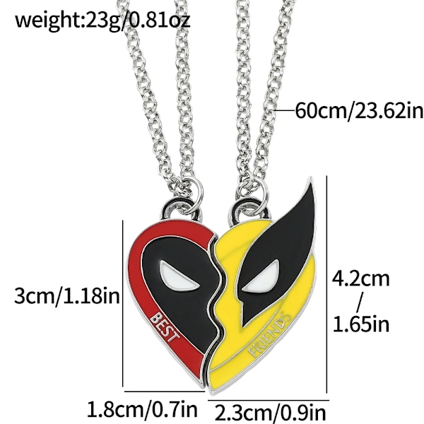 Deadpool & Wolverine Halsband Cool DIY Handgjorda Hänge Tillbehör