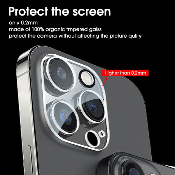 2 delar kamera skydd fodral till iphone 15 pro max härdat glas bak lins skydd