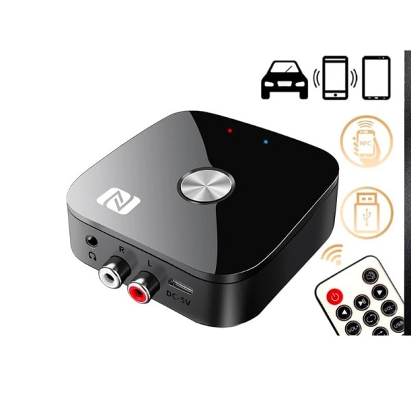NFC Bluetooth 5.3 Audio Receiver 3.5mm AUX R/L RCA Stereo Lossless