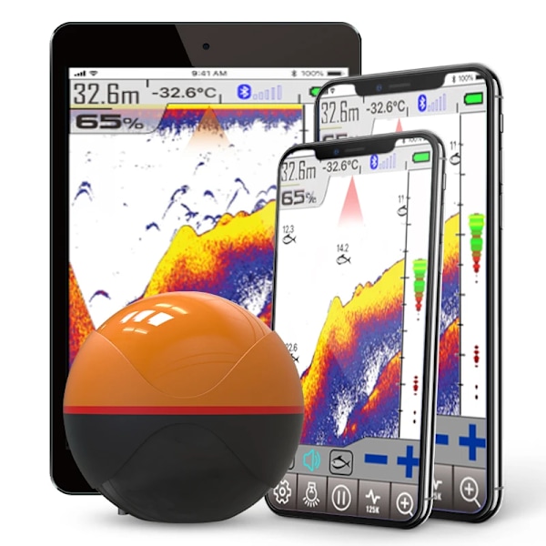 Dual Frequency Ekkolod Alarm Transducer Fishfinder