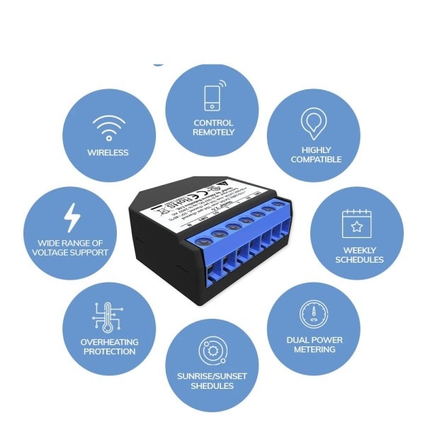 Smart Home Dubbel Relä WiFi Switch Roller