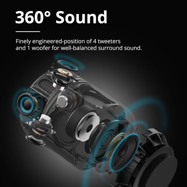 T6 Max Bluetooth Speaker 60W Home Loud Speaker with Deep Bass, 20H Playtime
