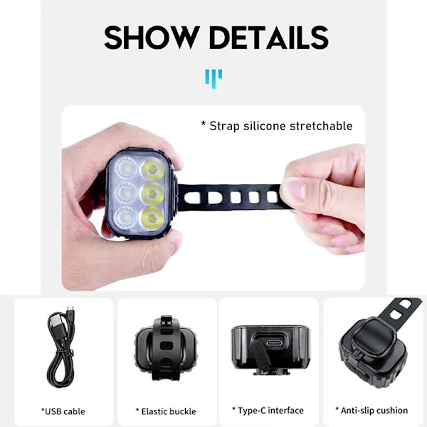 2 stykker Cykel Q6 Lys Sæt Cykel LED Foran Bag lygter USB Opladning MTB Road Cykel Highlight Lampe Cykling Lys
