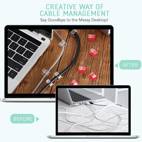 50 bitar kabel organisator klämmor kabel ledning ledning hanterare sladd hållare usb laddning data linje spole vindare väggmonterad krok