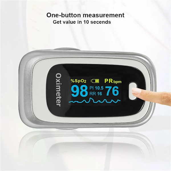 Medicinsk Finger Oled Puls Oximeter RR Blod Oxygen Med Respiratorisk Rate Oximetro