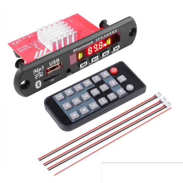Forsterker MP3 spiller dekoder kort DC 5V-26V Bluetooth5.0 Bil FM Radio Modul Anropsopptak Støtte TF