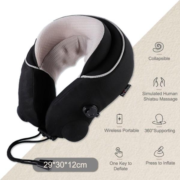 Elektrisk U Shaped Massasje Pute Massager for Nakke Shiatsu Reise pute
