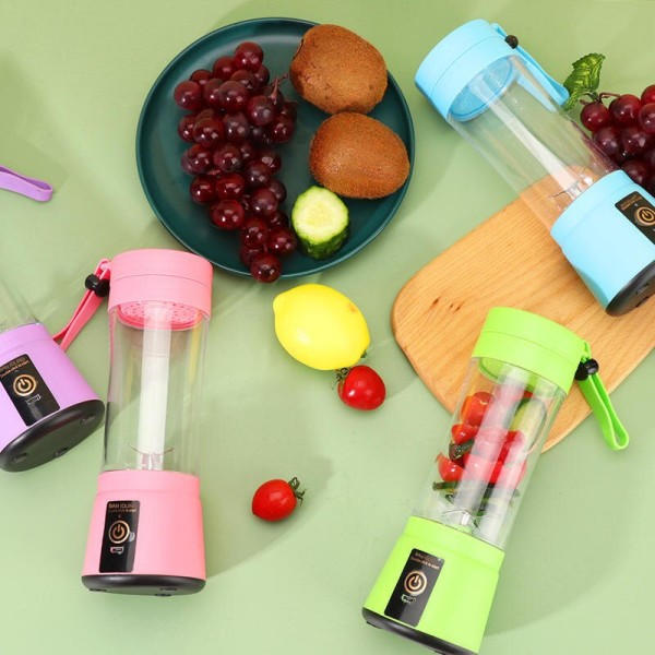 Bærbar frukt juice blendere sommer personlig elektrisk mini flaske hjemme USB 6 blader juicer