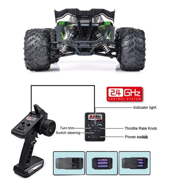 Suuri nopeus RC autot lelut aikuisille ja lapsille kaukosäädin auto 2.4G 4WD maasto Monster Truck