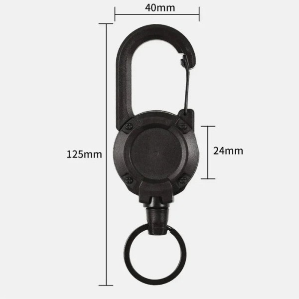 Automatisk Infällbar Wire Rep Luya Taktisk Nyckelring Klämma Drag Rekyl Sportig Nyckel Ring Anti Förlorad ID Kort hållare