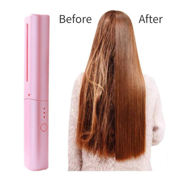 Wireless Professional Hår Rightener Curler Comb Rask Opvarming Negative Ion Rightening Curling Brush