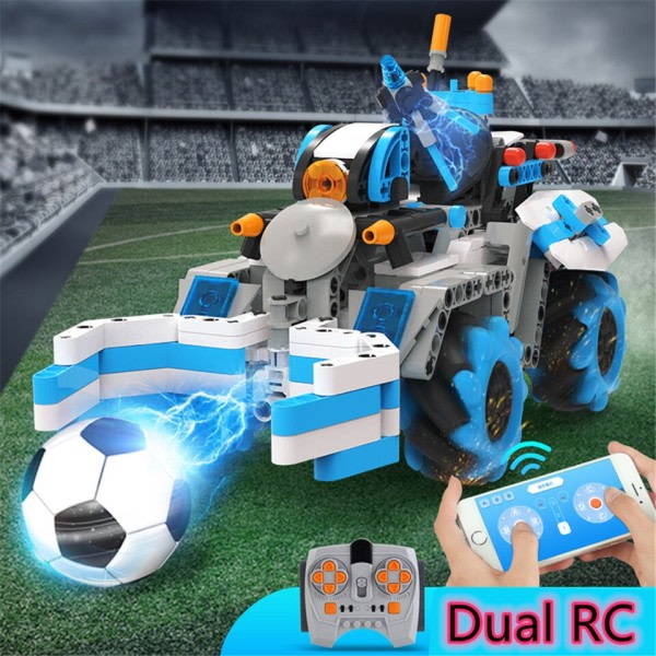 Fodbold Robot Elektrisk Byggeklodser RC Bil Teknisk APP Program Fjernbetjening Køretøj Klods Legetøj