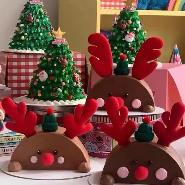 God jul kake Toppers Rød Elg Gevir Dessert kake Dekor