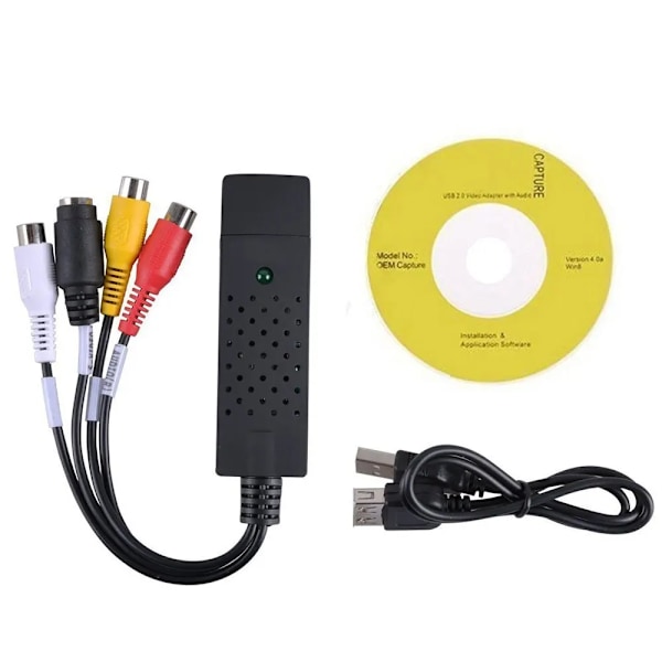 USB 2.0 Video Ljud Konverterare Capture Card Easy Cap Video Audio Converter TV DVD VHS Audio Capture Adapter Card