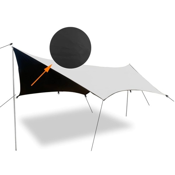 Svart Beläggning Presenning Vattentät Hexagonal Tält Camping Ute Skärm Presenning Tält Shelter Solskydd Flysheet