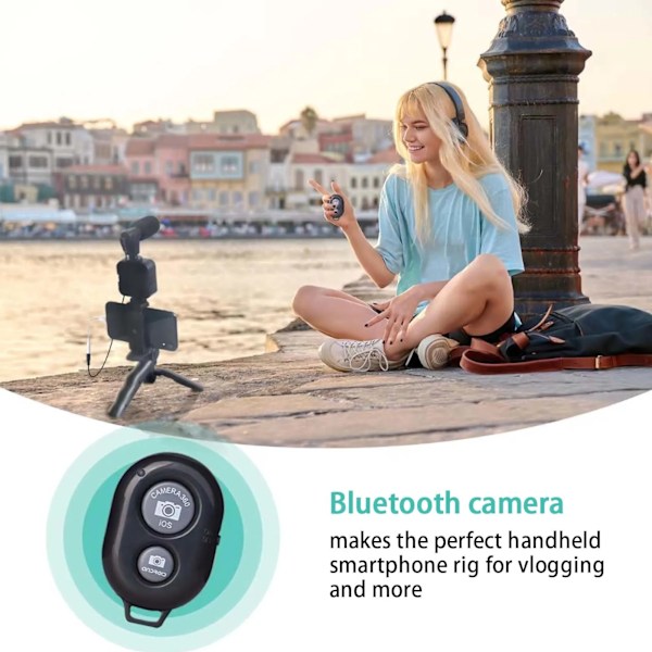 Smartphone Vlogging Kit til iPhone Android med Stativ Mini Mikrofon Starter Vlog kit