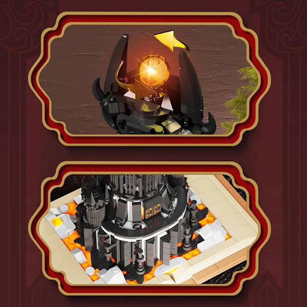Magisk slot på bog Lord Rings Sauron Eye byggeklodser med led lys saml mursten samling legetøj