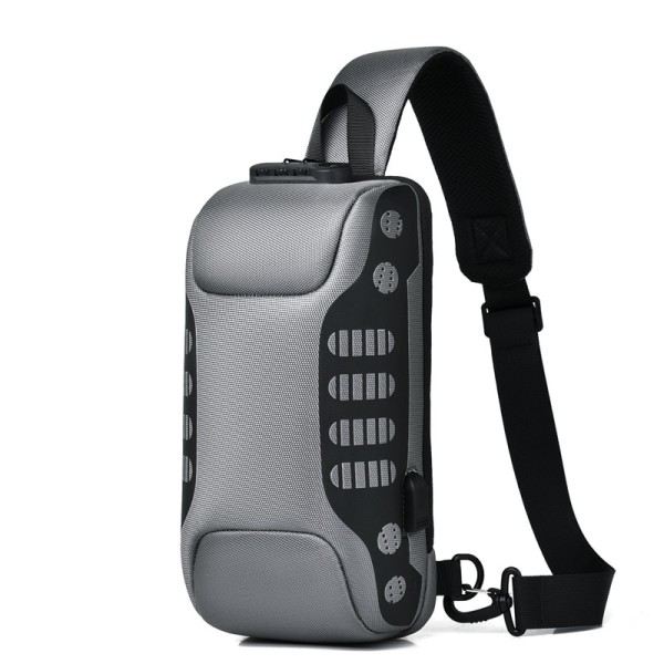 Miesten's Vedenpitävä USB Oxford Crossbody Bag Varkaudenesto Olkapää Sling Monitoimi Lyhyt Matka Messenger Rinta Pack