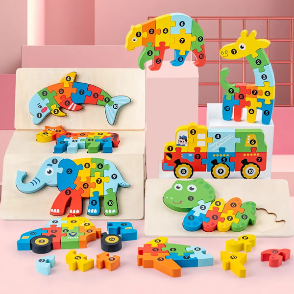 Montessori Trä Småbarn pussel