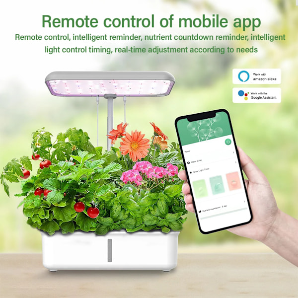 WiFi Plant Hydroponics System Voksende LED Lys Smuldfri Smart Plantning Maskine